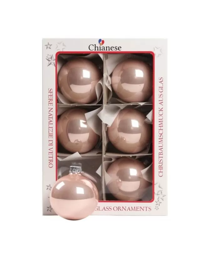 1Pz Pallina Sfera Di Vetro Liscia 60Mm Per Albero Di Natale Cipria>* Best