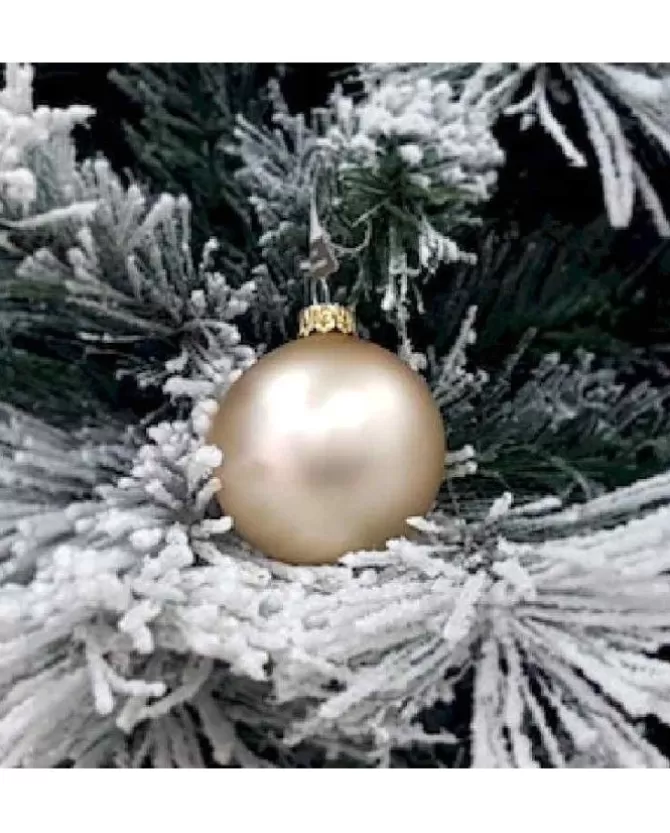 1Pz Pallina Sfera Di Vetro Liscia 60Mm Per Albero Di Natale Oro>* Shop