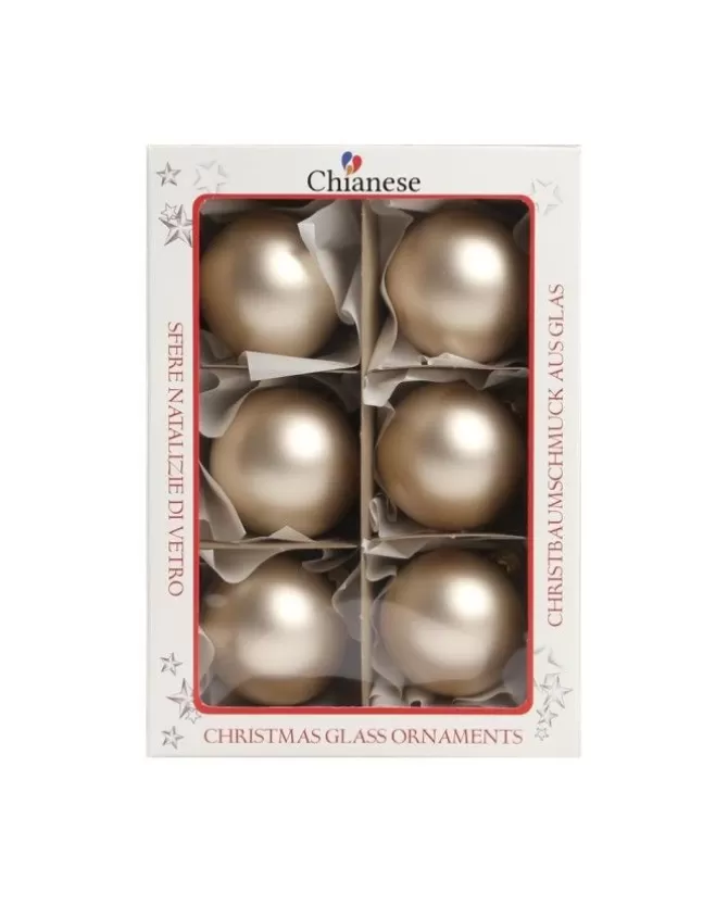 1Pz Pallina Sfera Di Vetro Liscia 60Mm Per Albero Di Natale Oro>* Shop