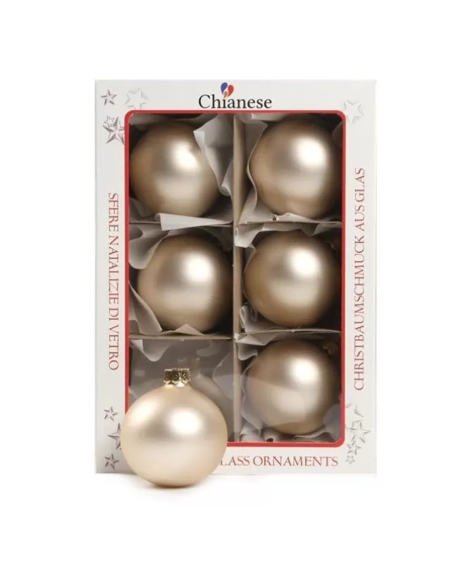 1Pz Pallina Sfera Di Vetro Liscia 60Mm Per Albero Di Natale Oro>* Shop