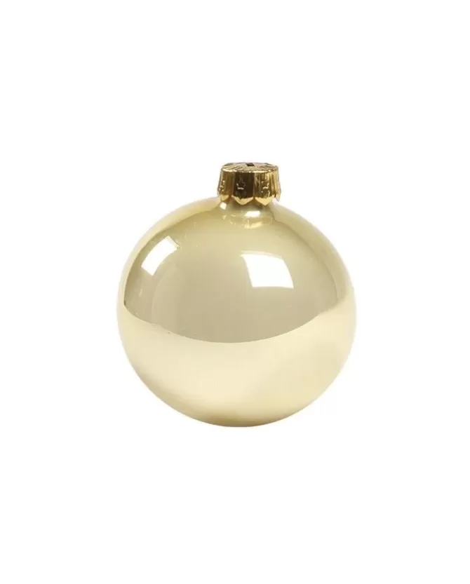 1Pz Pallina Sfera Di Vetro Liscia 60Mm Per Albero Di Natale Oro Smalto>* New