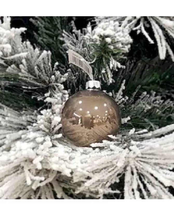 1Pz Pallina Sfera Di Vetro Liscia 60Mm Per Albero Di Natale Tortora>* Cheap