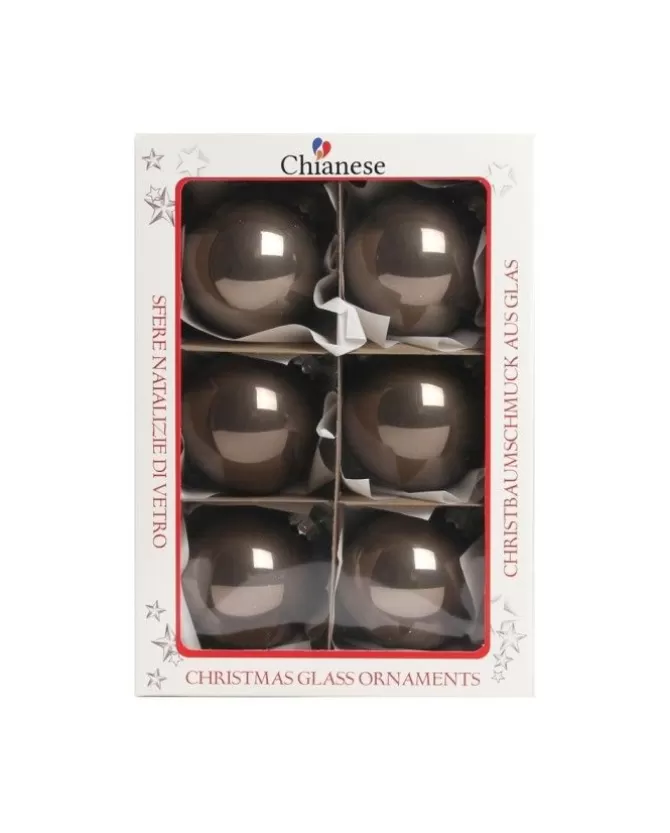 1Pz Pallina Sfera Di Vetro Liscia 60Mm Per Albero Di Natale Tortora>* Cheap