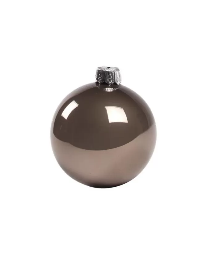 1Pz Pallina Sfera Di Vetro Liscia 60Mm Per Albero Di Natale Tortora>* Cheap