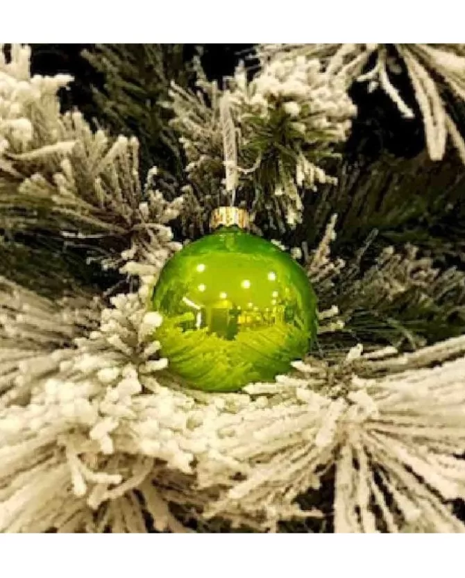 1Pz Pallina Sfera Di Vetro Liscia 60Mm Per Albero Di Natale Verde>* Online