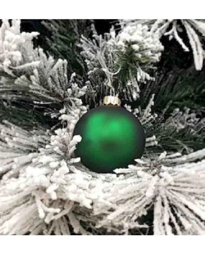1Pz Pallina Sfera Di Vetro Liscia 60Mm Per Albero Di Natale Verde>* Best Sale