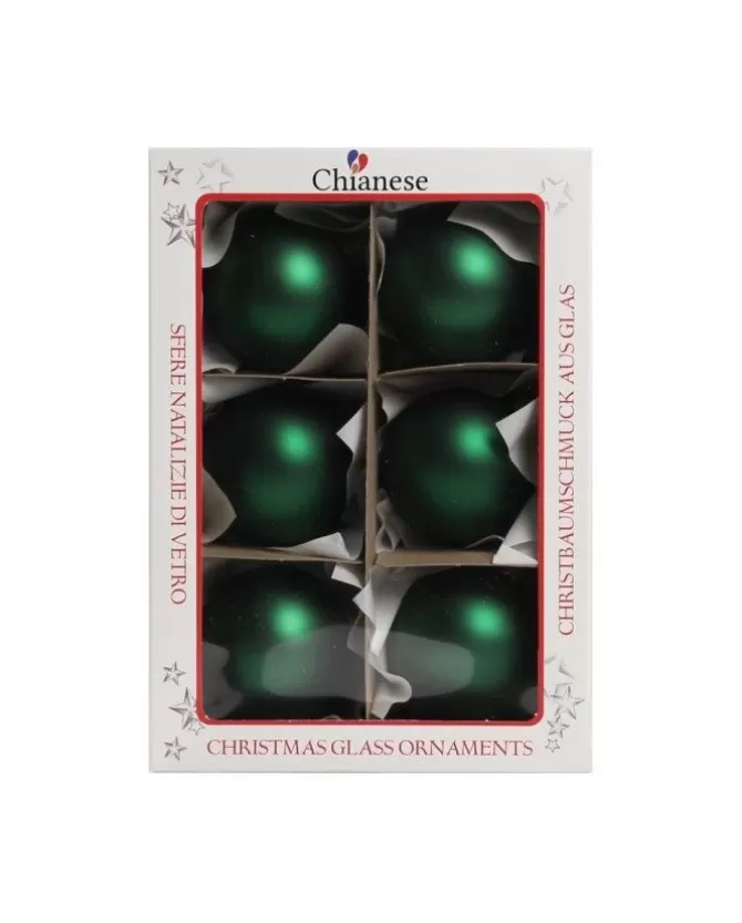 1Pz Pallina Sfera Di Vetro Liscia 60Mm Per Albero Di Natale Verde>* Best Sale