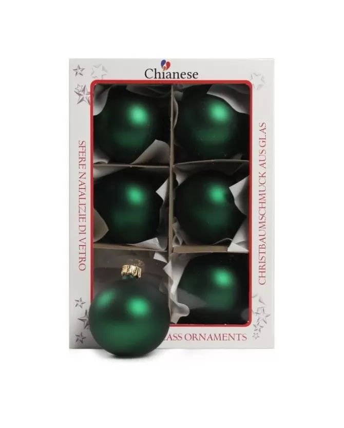 1Pz Pallina Sfera Di Vetro Liscia 60Mm Per Albero Di Natale Verde>* Best Sale