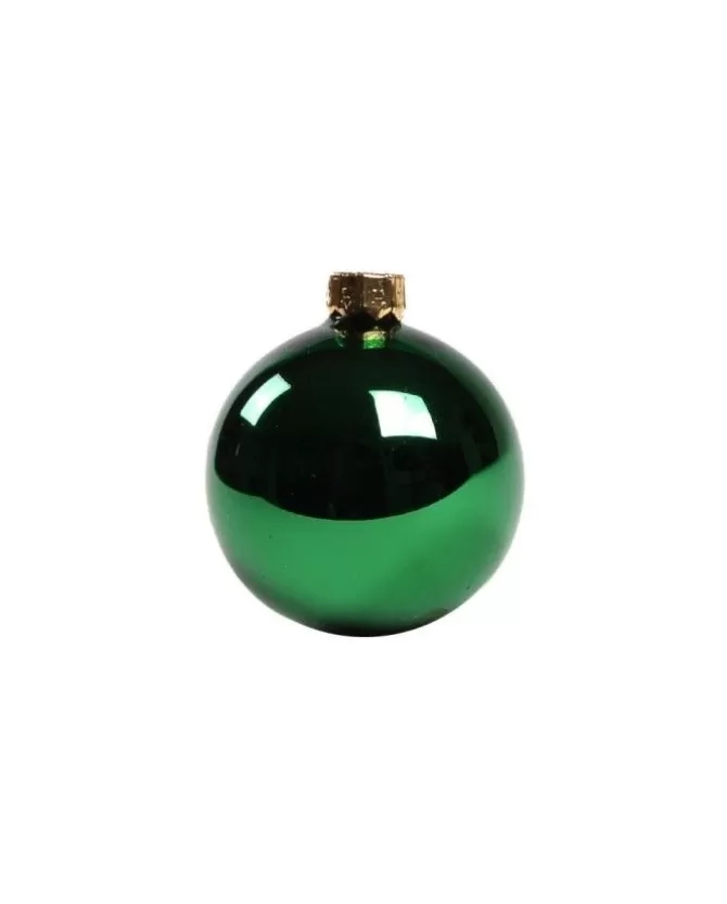 1Pz Pallina Sfera Di Vetro Liscia 60Mm Per Albero Di Natale Verde>* Cheap