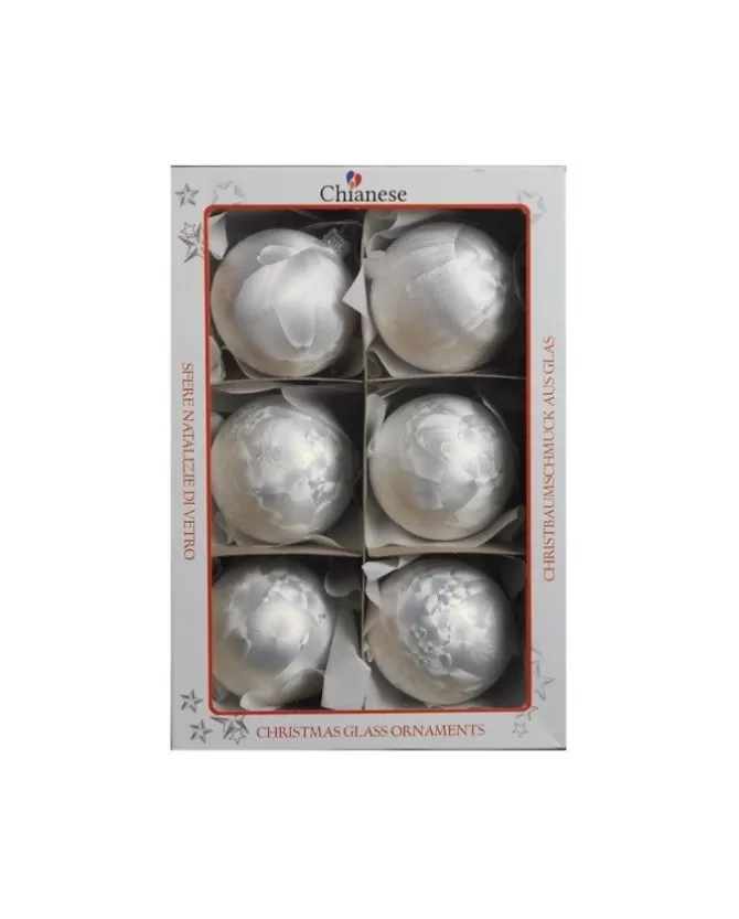 1Pz Pallina Sfera Di Vetro Liscia 80Mm Per Albero Di Natale Bianco>* Flash Sale