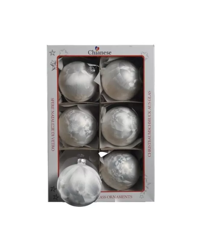 1Pz Pallina Sfera Di Vetro Liscia 80Mm Per Albero Di Natale Bianco>* Flash Sale