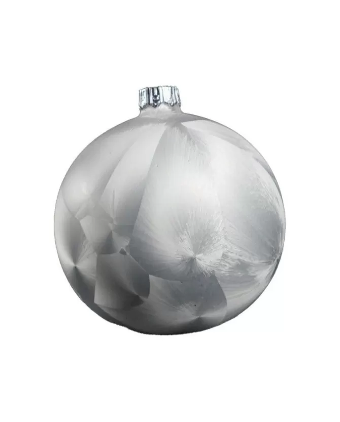 1Pz Pallina Sfera Di Vetro Liscia 80Mm Per Albero Di Natale Bianco>* Flash Sale