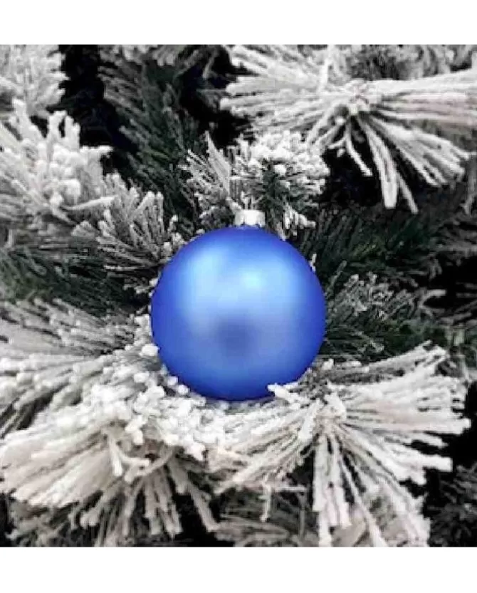 1Pz Pallina Sfera Di Vetro Liscia 80Mm Per Albero Di Natale Blu>* Best