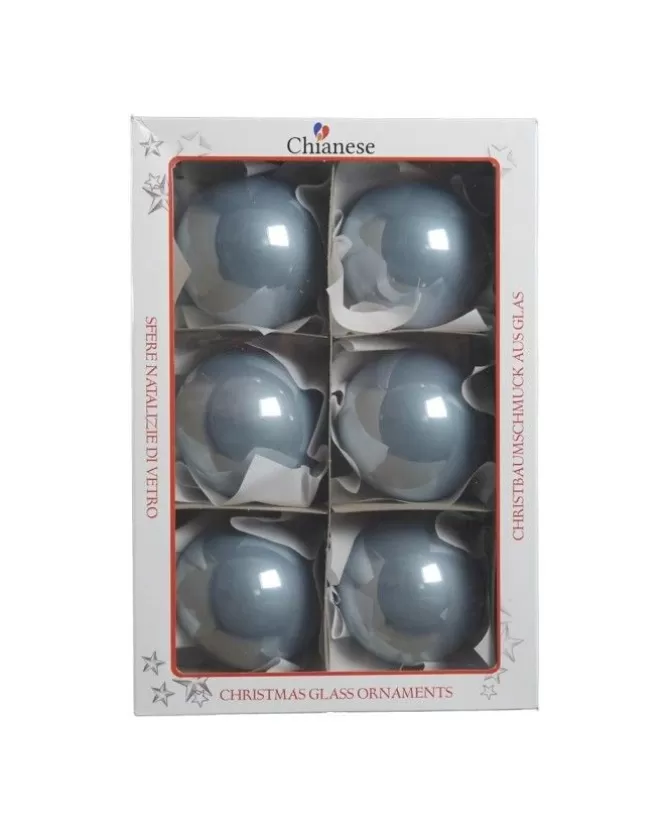 1Pz Pallina Sfera Di Vetro Liscia 80Mm Per Albero Di Natale Celeste>* Shop