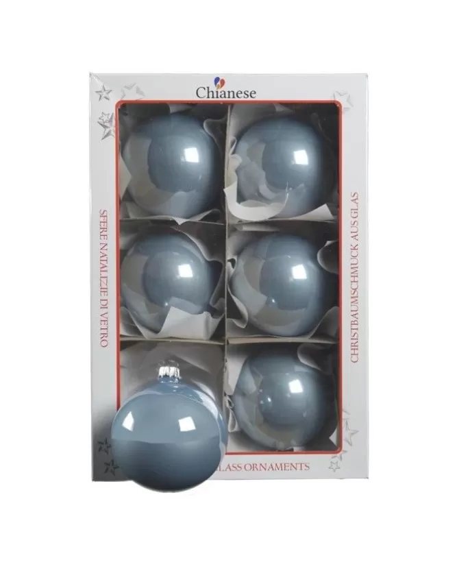 1Pz Pallina Sfera Di Vetro Liscia 80Mm Per Albero Di Natale Celeste>* Shop