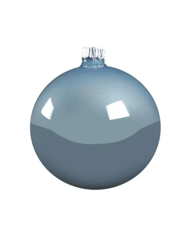 1Pz Pallina Sfera Di Vetro Liscia 80Mm Per Albero Di Natale Celeste>* Shop
