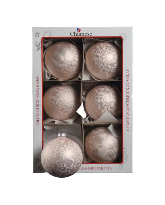 1Pz Pallina Sfera Di Vetro Liscia 80Mm Per Albero Di Natale Rosa>* Best Sale