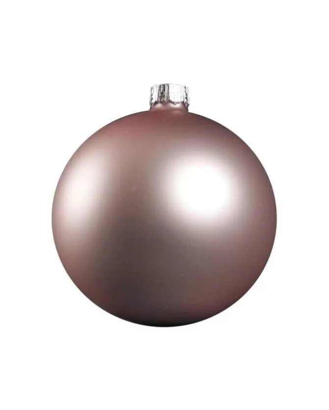 1Pz Pallina Sfera Di Vetro Liscia 80Mm Per Albero Di Natale Rosa>* New