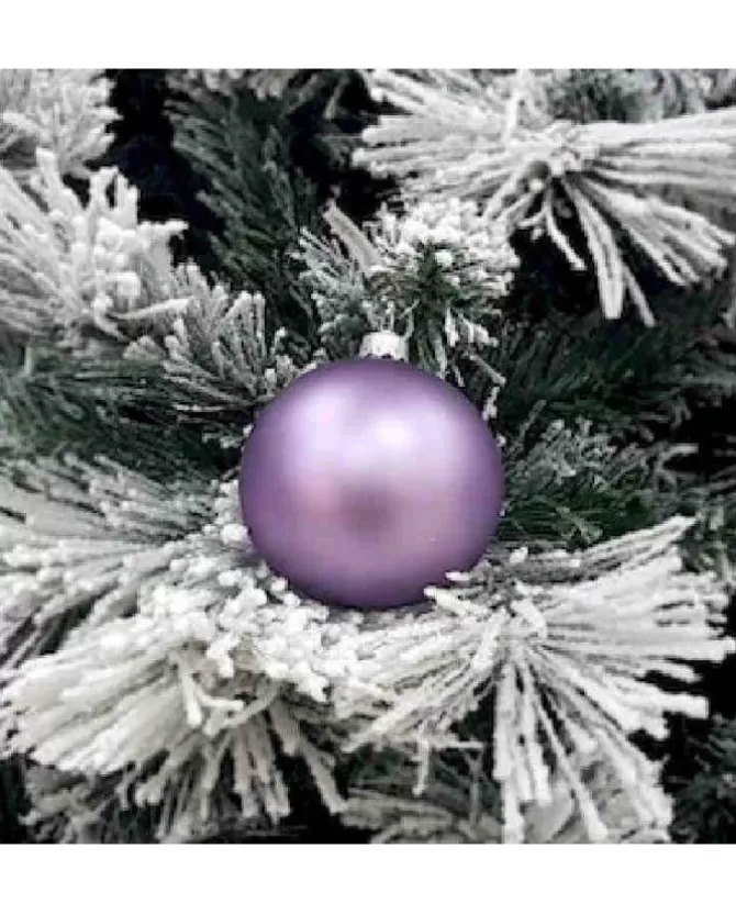 1Pz Pallina Sfera Di Vetro Liscia 80Mm Per Albero Di Natale Viola>* Store