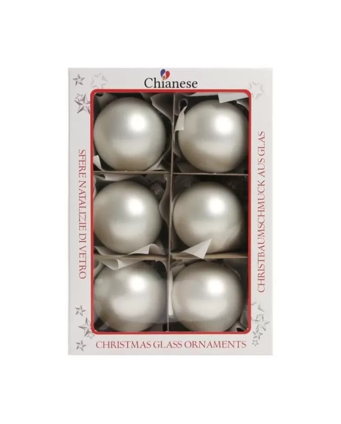 1Pz Pallina Sfera Di Vetro Liscia Bianco Opaco 60Mm Per Albero Di Natale>* Discount