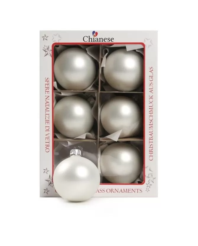 1Pz Pallina Sfera Di Vetro Liscia Bianco Opaco 60Mm Per Albero Di Natale>* Discount