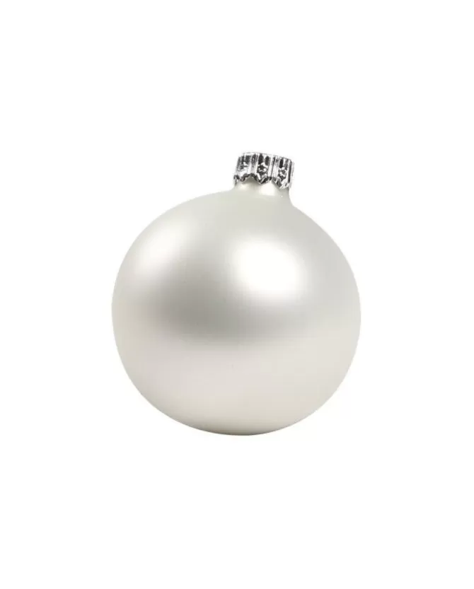 1Pz Pallina Sfera Di Vetro Liscia Bianco Opaco 60Mm Per Albero Di Natale>* Discount