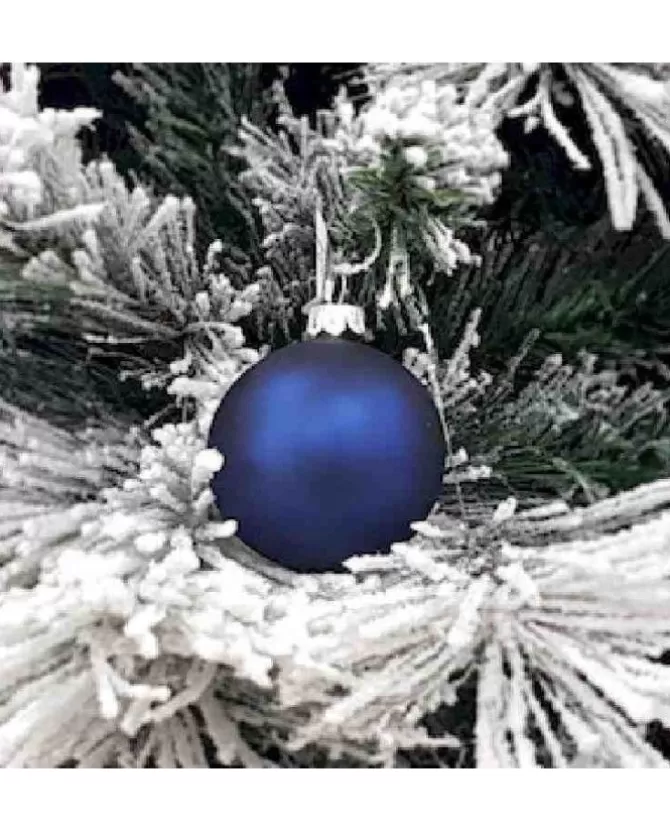 1Pz Pallina Sfera Di Vetro Liscia Blu Opaco 60Mm Per Albero Di Natale>* Store