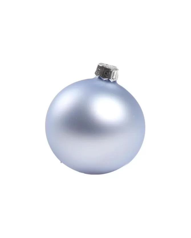 1Pz Pallina Sfera Di Vetro Liscia Celeste Opaco 60Mm Per Albero Di Natale>* New