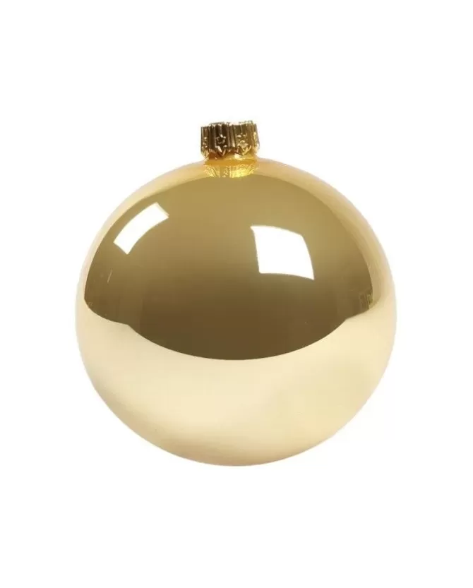 1Pz Pallina Sfera Di Vetro Liscia Oro Lucido 80Mm Per Albero Di Natale>* Clearance