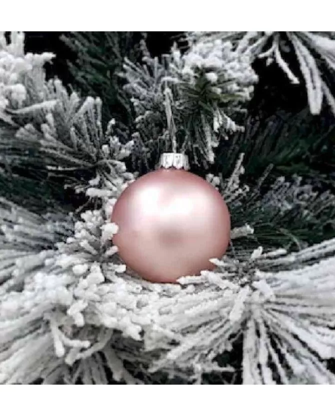 1Pz Pallina Sfera Di Vetro Liscia Rosa Opaco 60Mm Per Albero Di Natale>* Best