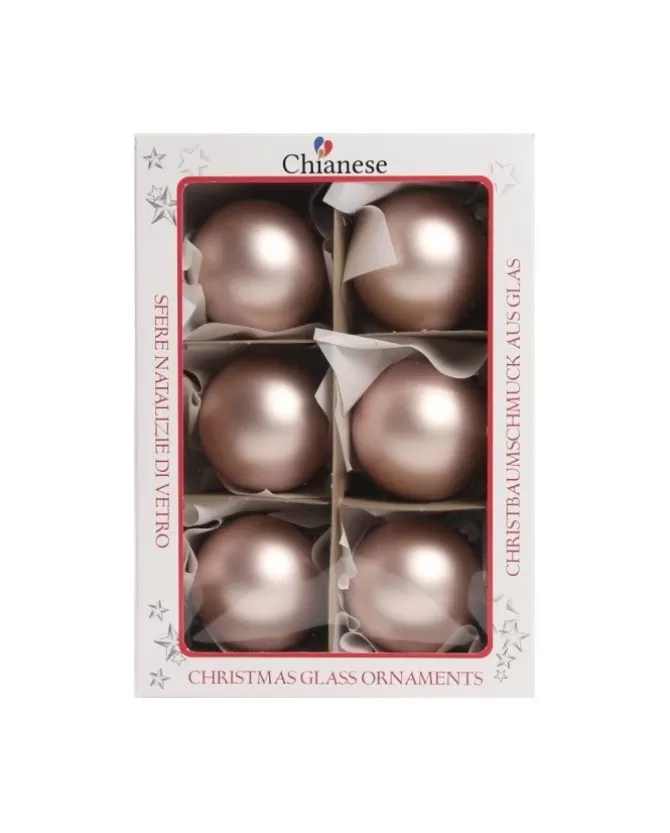 1Pz Pallina Sfera Di Vetro Liscia Rosa Opaco 60Mm Per Albero Di Natale>* Best