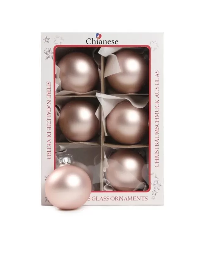 1Pz Pallina Sfera Di Vetro Liscia Rosa Opaco 60Mm Per Albero Di Natale>* Best