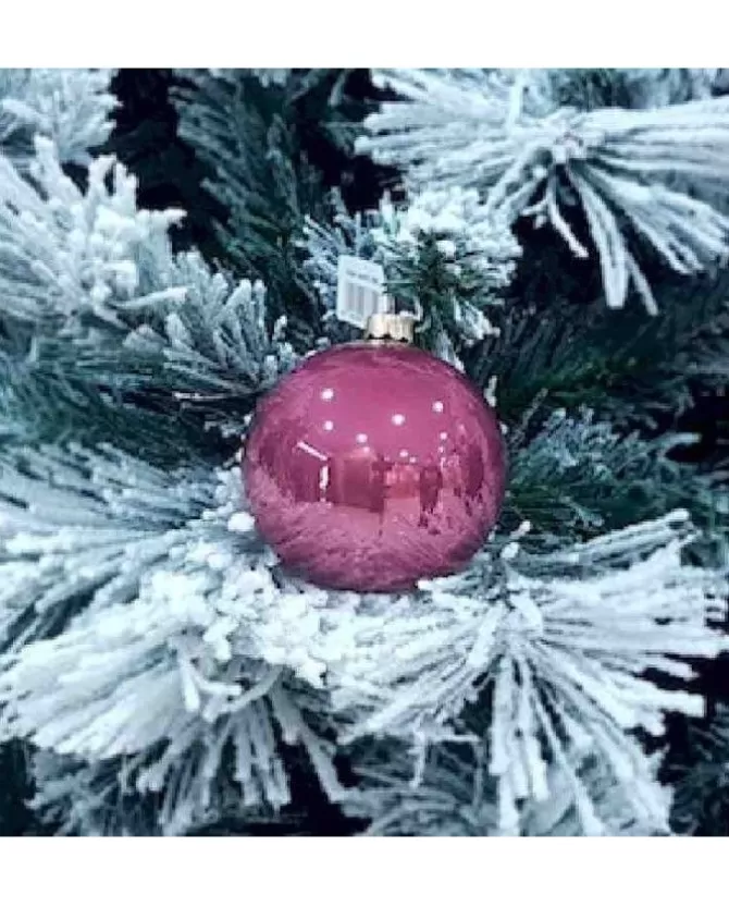1Pz Pallina Sfera Di Vetro Liscia Vinaccia Lucido 80Mm Per Albero Di Natale>* Store