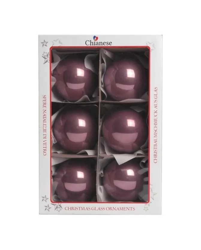 1Pz Pallina Sfera Di Vetro Liscia Vinaccia Lucido 80Mm Per Albero Di Natale>* Store