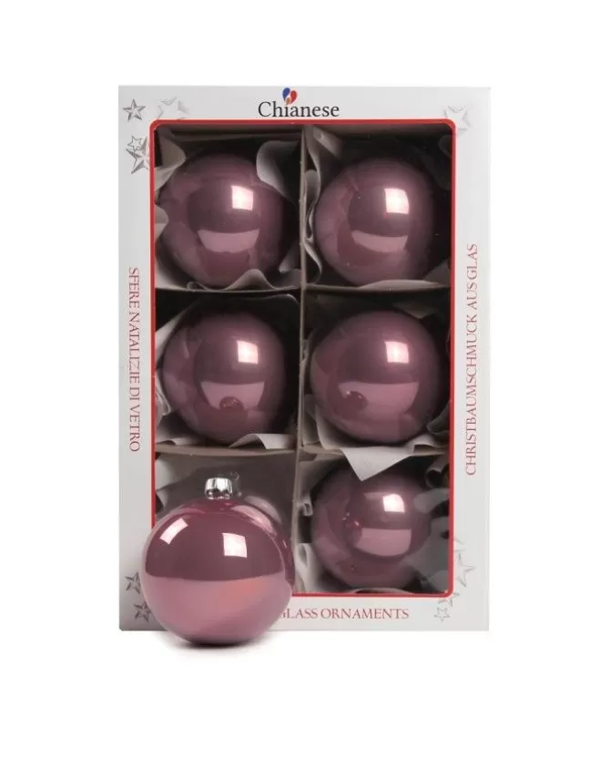 1Pz Pallina Sfera Di Vetro Liscia Vinaccia Lucido 80Mm Per Albero Di Natale>* Store