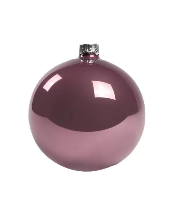 1Pz Pallina Sfera Di Vetro Liscia Vinaccia Lucido 80Mm Per Albero Di Natale>* Store