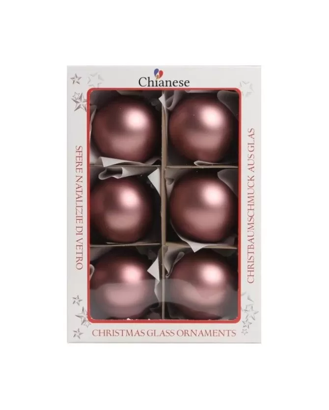 1Pz Pallina Sfera Di Vetro Liscia Vinaccia Opaca 60Mm Per Albero Di Natale>* Cheap