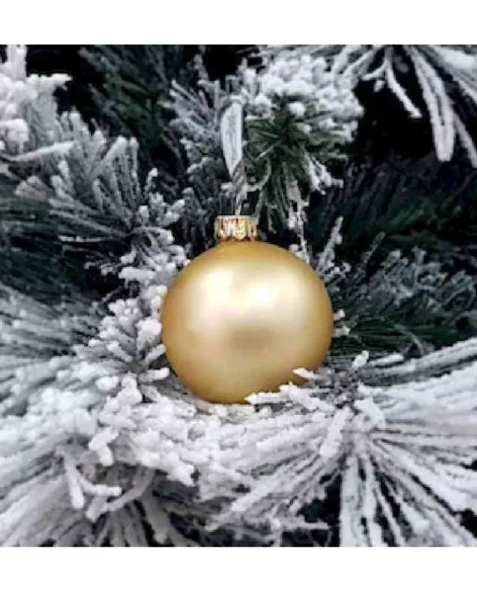 1Pz Pallina Sfera Di Vetro Oro Opaca 60Mm Per Albero Di Natale>* Hot