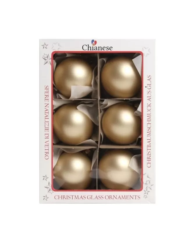 1Pz Pallina Sfera Di Vetro Oro Opaca 60Mm Per Albero Di Natale>* Hot