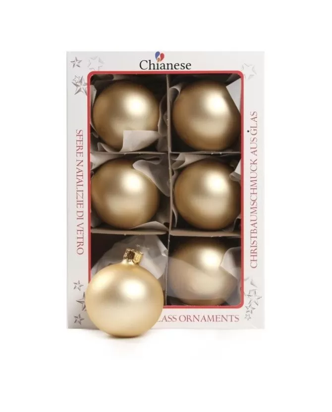 1Pz Pallina Sfera Di Vetro Oro Opaca 60Mm Per Albero Di Natale>* Hot