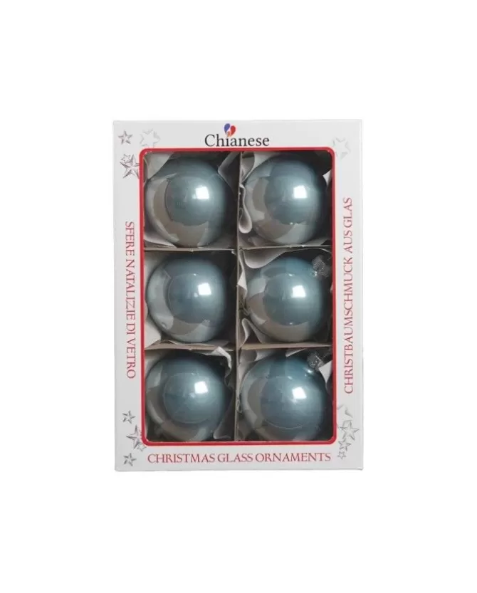 1Pz Pallina Sfera Di Vetro Tinta Unita Azzurro Lucido 60Mm>* Fashion