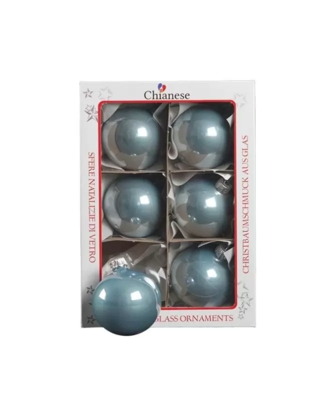 1Pz Pallina Sfera Di Vetro Tinta Unita Azzurro Lucido 60Mm>* Fashion