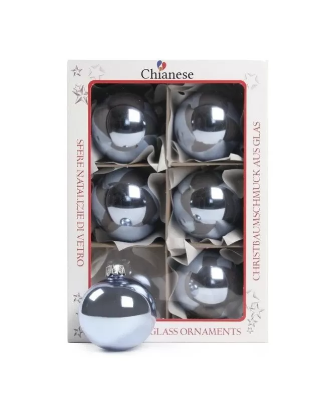 1Pz Pallinadi Vetro Liscia 60Mm Per Albero Di Natale Azzurrino>* Best Sale