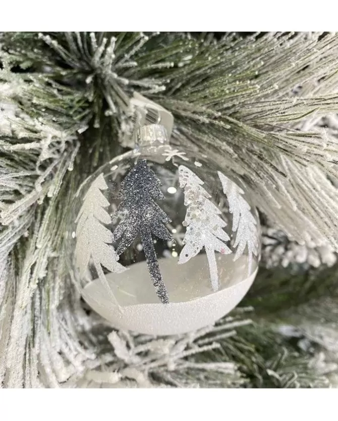 1Pz Sfera In Vetro Decorata A Mano Trasparente>* Fashion