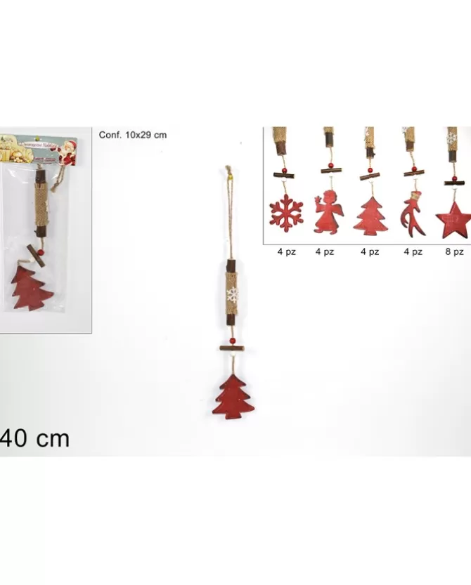 Addobbo Appendino Alberello Rosso Di Legno 40 Cm Per Albero Di Natale>* Cheap