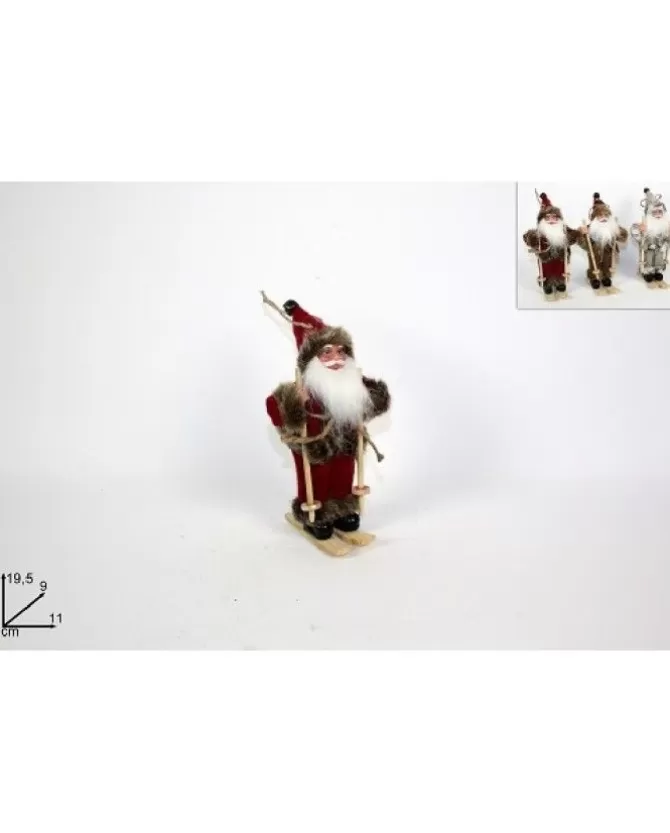 Addobbo Appendino Babbo Natale Con Sci 19,5X19X11 Cm Per Albero Di Natale>* Store