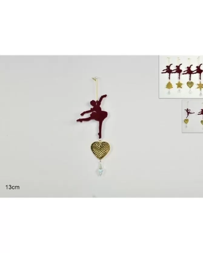 Addobbo Appendino Ballerina Di Velluto Bordeaux Con Pendente 13 Cm>DUE ESSE CHRISTMAS Fashion