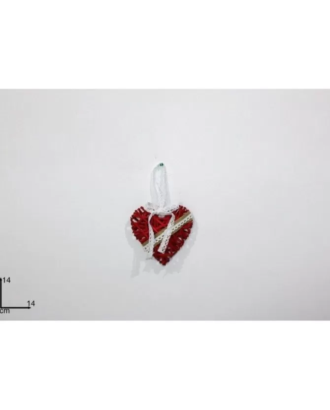 Addobbo Appendino Cuore Rosse 14X14 Cm Per Albero Di Natale>* Fashion