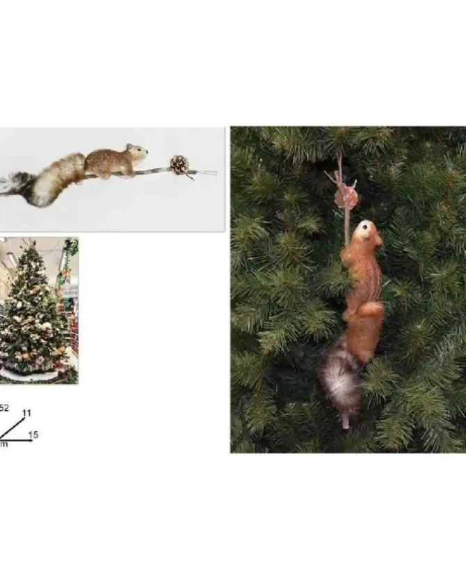 Addobbo Appendino Ramo Con Scoiattolo 52 Cm Per Albero Di Natale>DUE ESSE CHRISTMAS Store