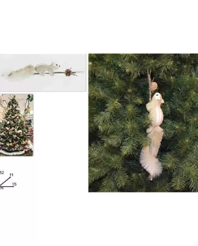 Addobbo Appendino Ramo Con Scoiattolo Per 52X11X15 Cm Albero Di Natale>DUE ESSE CHRISTMAS New